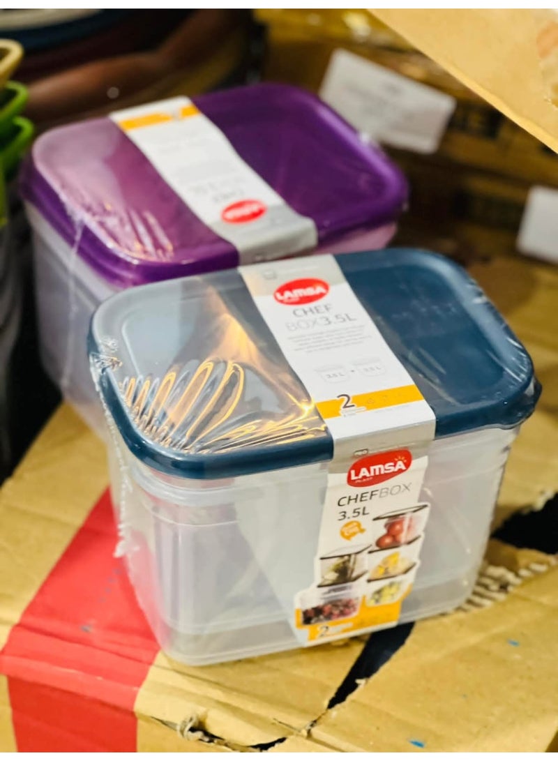 Lamsa Plast Food Refrigerator Storage Container Set - 3.5L - 2 Pieces - Image 4